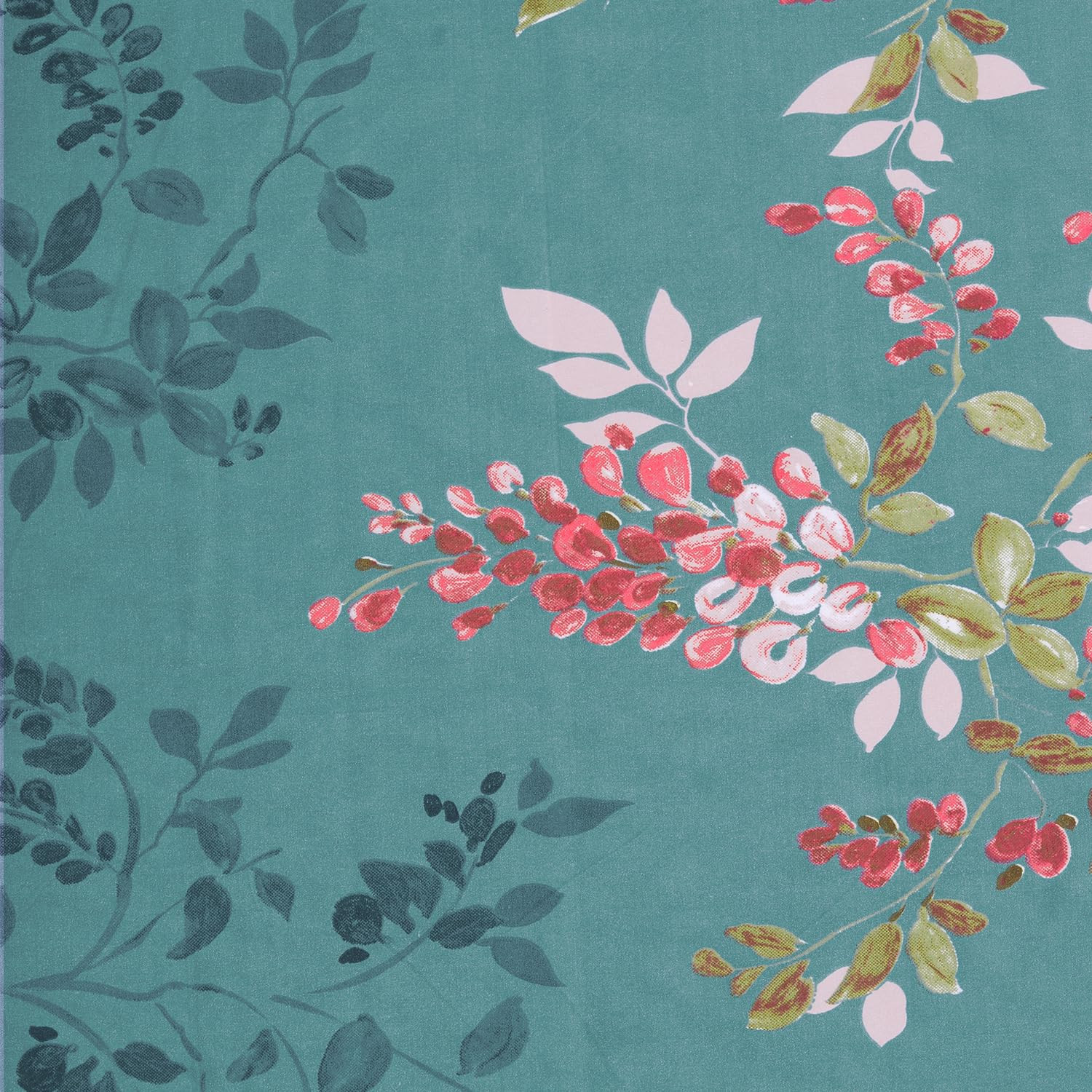 Cloth Fusion Glace Cotton Floral Pillow Cover Set of 2 with Envelope Closure, Soft Pillow Case for Comfort (17"X27" Inches, Botanical Night), 200 TC