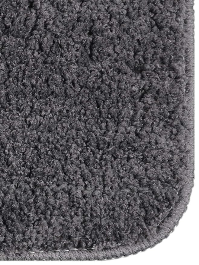 SARAL Home Microfiber Solid Anti-Skid Bath Mats Set of 2(Grey,35X50cm)