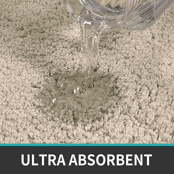 LUXE HOME INTERNATIONAL Microfiber Luxe Home Bath Mat Super Soft Non Slip Vegas Mats For Bathroom, Kitchen, Bedroom, And Door (40X60 Cm, Beige) Pack Of 1, Rectangular