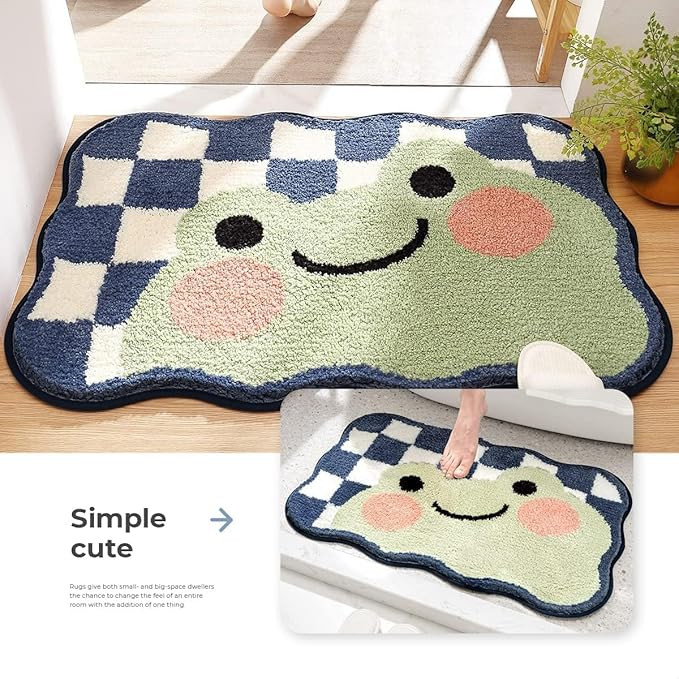 Roseate Frog Super Soft Anti Skid (40x60 cm) Super Absorbent Mats Microfibre 2000 GSM Door Mats for Home/Bathroom/Bedroom/Kitchen/Floor Mat (Pack of 1)