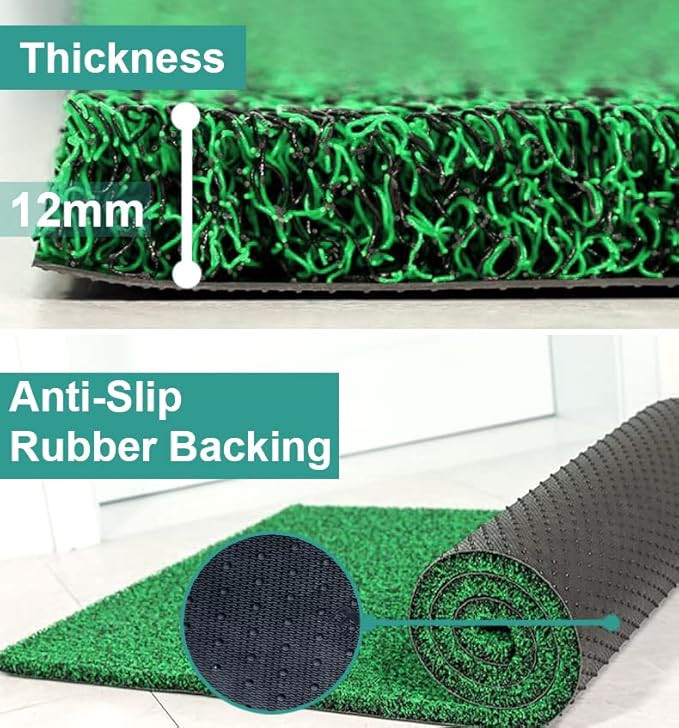 Cushion Noodle Mat for Home Entrance, Mat for Bedroom Kitchen, Doors, Office, Door Mat, Bath Mat, (40 x 60 CM, Green and Black)