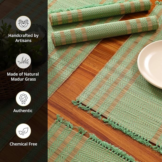 PeepulTree Placemats & Table Cloths (Aqua Green, Pack of 6 - Placemats)