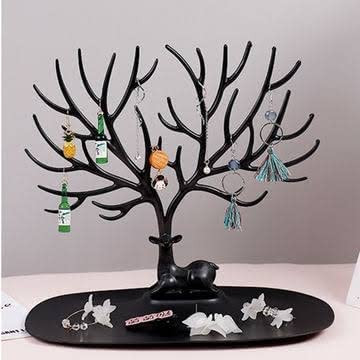 Key Holder Tree Hooks Key Hanger Tabletop Hook Key Holder for Home, Living Room, Bedroom, Bathroom (Black)