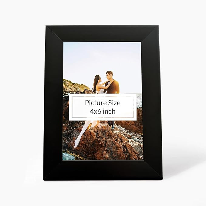 Art Street Synthetic Table/Wall Photo Frame for Home Décor, Bedroom, Table Top, Office Desk, Living Room (4" x 6", Black)