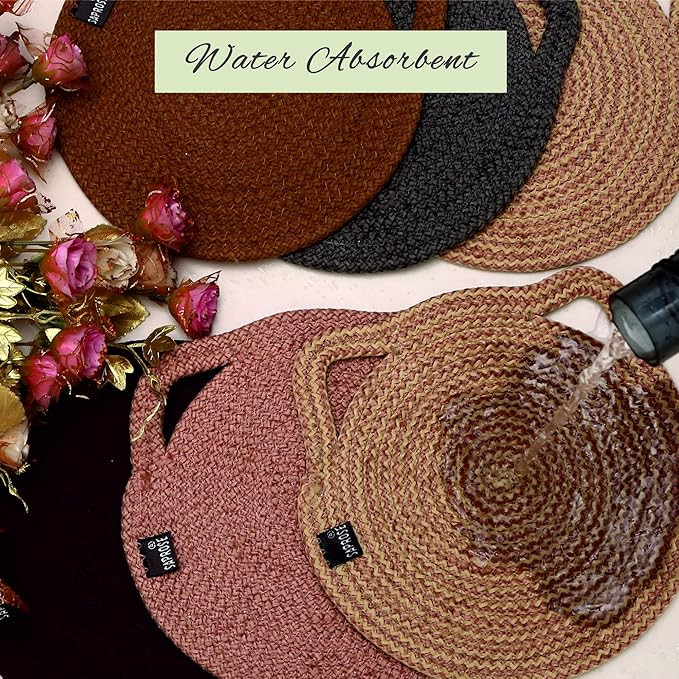 Polypropylene Kitty Craft Trivet (3 PCS Set, Size: 23 cm) Pot MAT, Side Table Mat, Machine Washable Small Place Mat for Casserole on Dining Table (9" Dia) (Skin)