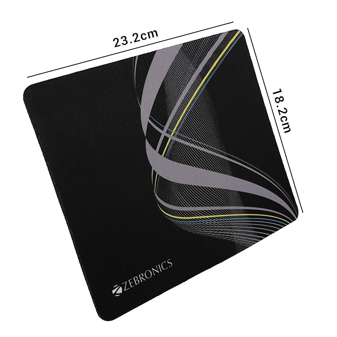 ZEBRONICS MSP-X1 Mouse Pad, for Speed and Precision Operation, Smooth Cloth Surface, Roll and Go, Optimised for All Mouse Sensors, Anti Slip Rubber Base, Surface of 232 x 182 mm