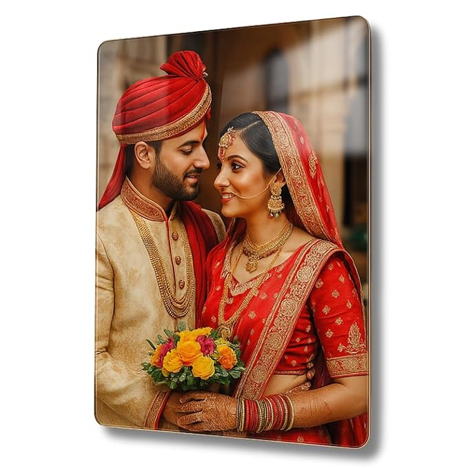 3 mm Acrylic Customize Rectangular Photo Frame for Wall | Personalized Photo Frame | Wall Decor | Wall Mount Frameless Picture Photo | Self Adhesive (Glossy, 8.5X11.7), Brown