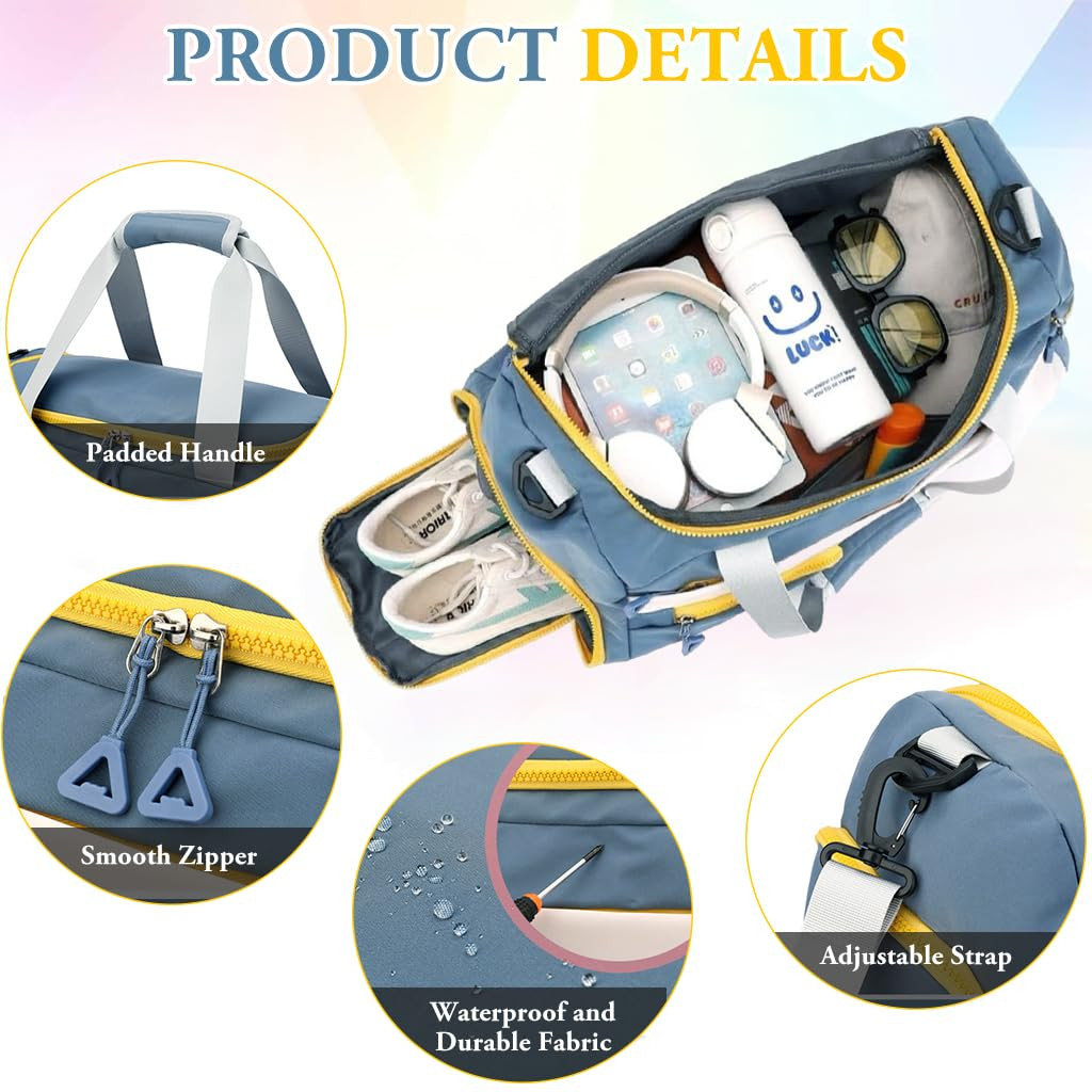 PALAY® Gym Bag for Men with Shoe Compartment & Wet Pocket, Duffle Bags for Travel, Large Capacity Portable Overnight Bag for Vacation, Gym, Sport, Yoga