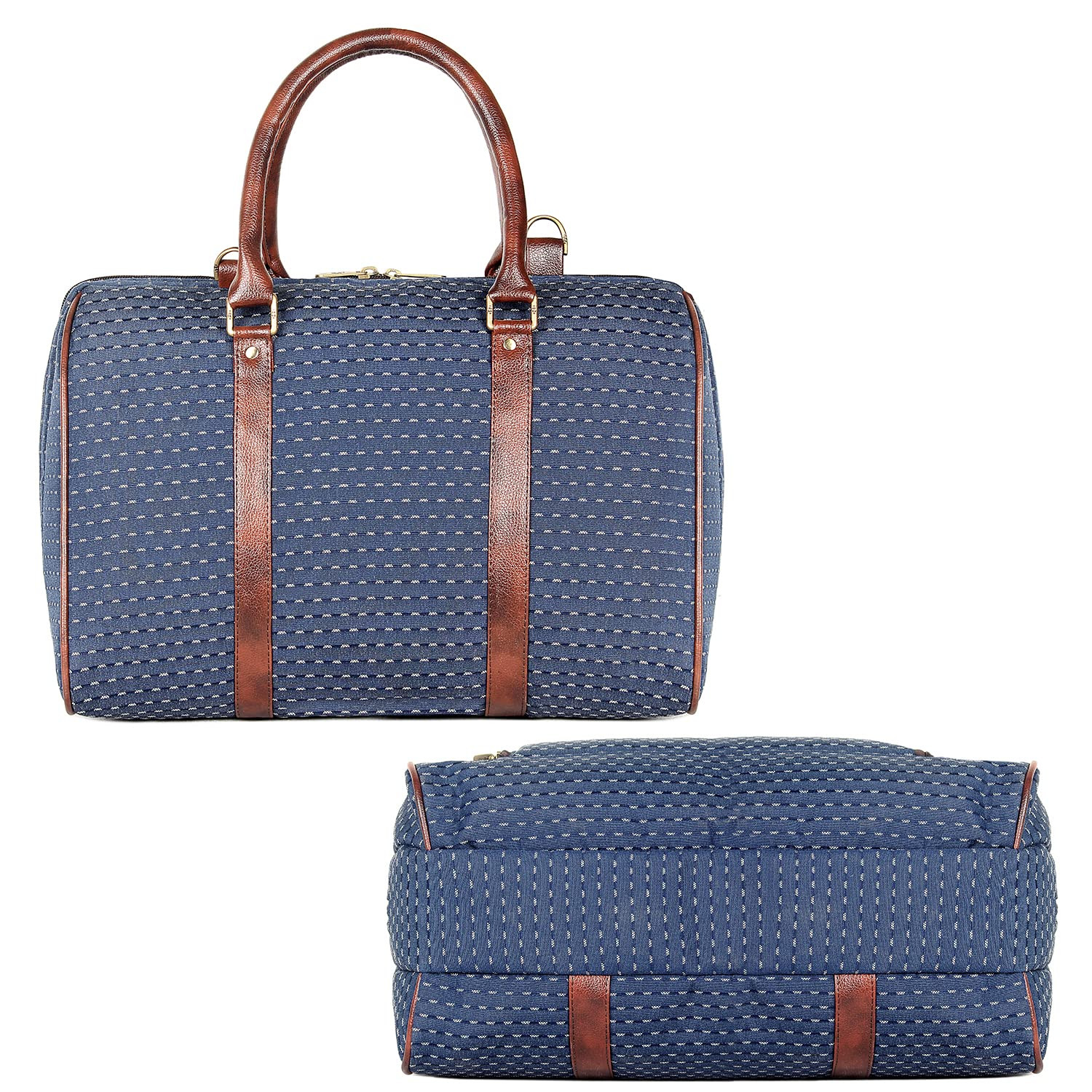 The Clownfish Polyester Oceania 28 litres Tapestry Unisex Business Travel Duffle Bag with 15.6 inch Laptop Sleeve (Blue)