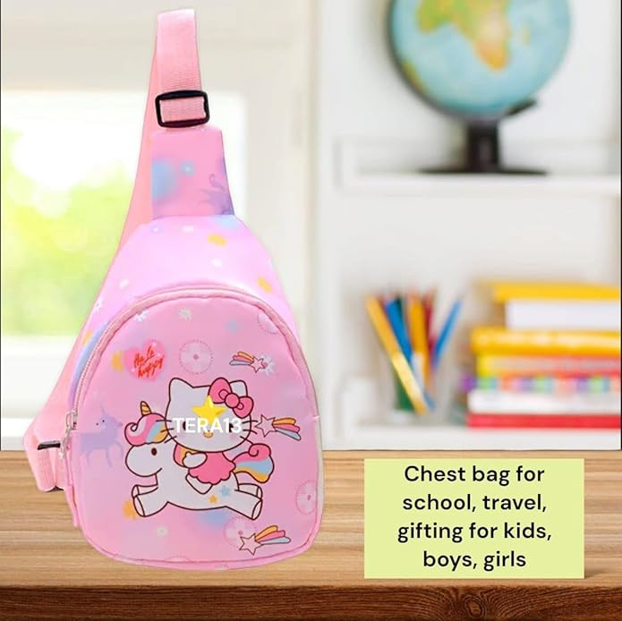 TERA 13 Bag for Girls kids, Shoulder Messenger Bag (1 pcs) Crossbody Sling Bag, Chest Bag, Chest Bag Travel Hiking Gift for Girls Boys Cartoon Bag