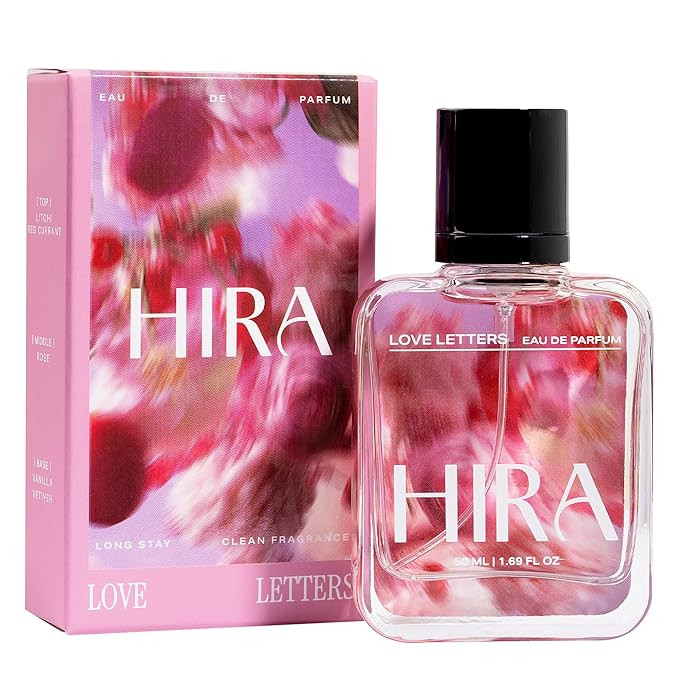 HIRA Love Letters Perfume for Woman | Eau de Parfum | Fruity Floral & Vanilla Scent | Long Lasting Perfume for Women | Gifts for Woman | Birthday Gifts for Women | 50ml
