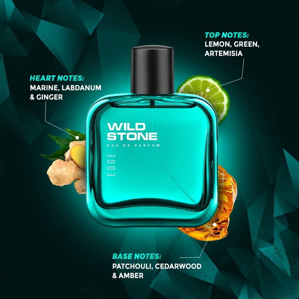 Wild Stone Edge Edp Premium Perfume For Men,100 Ml|Long-Lasting Eau De Parfum|Luxury Fragrances|Fragrance For Modern Lifestyle|Ideal Gift For Him|Premium Scent For Men
