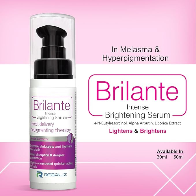 Regaliz Brilante Intense Brightening Serum | Advanced Dark Spot & Hyperpigmentation Treatment | Evens Skin Tone, Reduces Acne Scars, and Enhances Radiance | 50ml