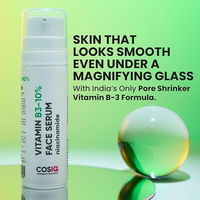 Cos-IQ 10% Niacinamide Face Serum for Oil Control, Anti-Acne & Dark Spots | With 4% Multi-Peptide Complex & 2% Hyaluronic Acid | Skin Clarifying,Blemishes & PoreTypes  Care for All Skin | 30ml