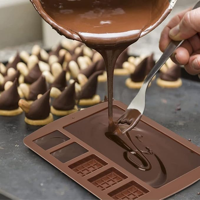 Kitchen Expert Silicone Chocolate Moulds | Set of 2 | Flexible, Non-Stick Chocolate Making Molds for Candy, Jelly & Ice | Reusable Baking Trays | Perfect for Homemade Chocolates, Candies & More