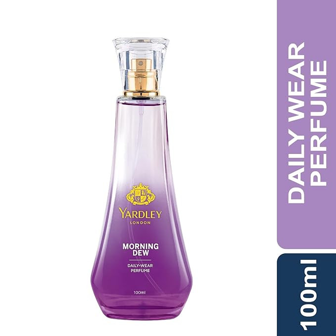 Yardley London Morning Dew Perfume Spray| Fresh Floral Scent| 90% Naturally Derived| Lilly Of Valley & Frangipani| Perfume For Women| 100Ml