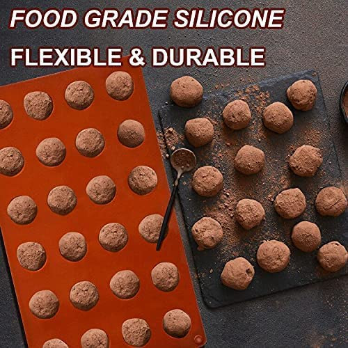 Mini 24-Cavity Semi Sphere Silicone Chocolate Mould Non-Stick, Half Sphere Silicone Baking Molds for Making Jelly, Chocolates and Cake
