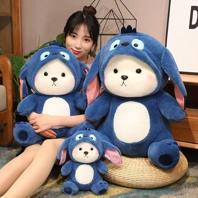Baby Plushies, Blue Lovable Huggable Soft Toy, Big Size Hooded Plush Teddy Bear, Elegant Soft Plush Toy for Babies, Great Birthday Gift for Girls - 30 cm