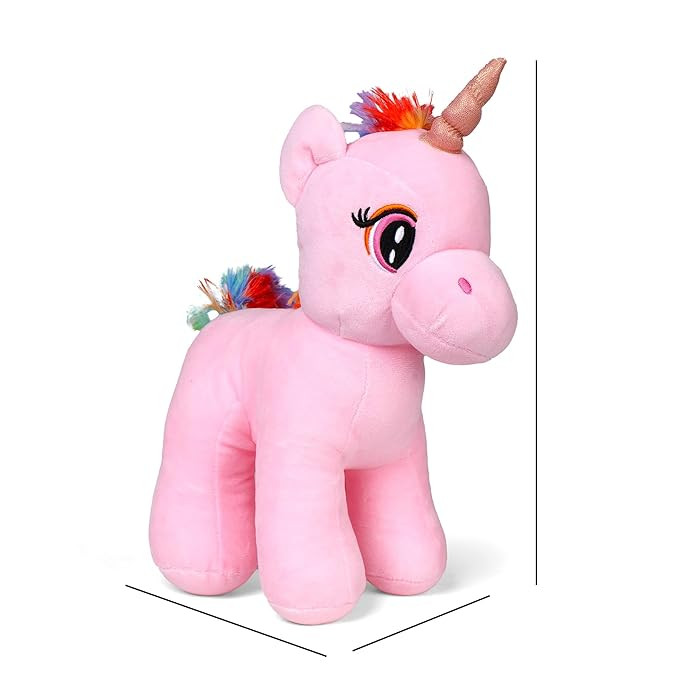 Mirada Enchanting Light Pink Unicorn Soft Toy – 29cm | Plush Stuffed Animal for Girls & Kids | Floppy, Glittery & Super Soft with Sparkling Horn for Birthdays & Special Occasions