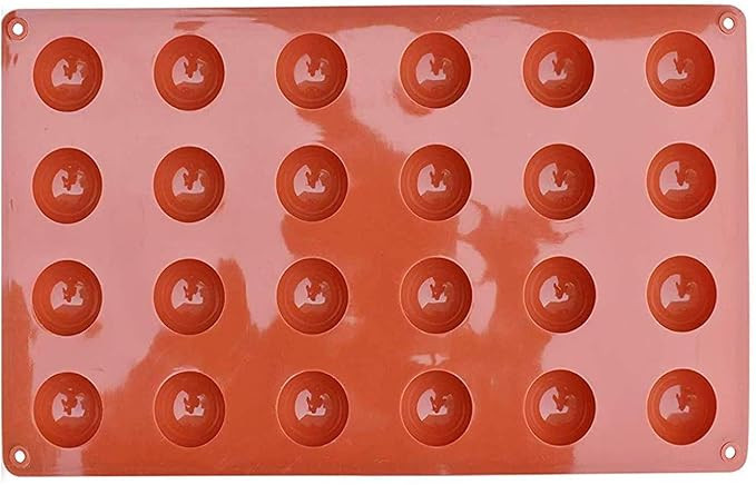 Zollyss 24 Cavity Silicone Half Round Chocolate Ice Mold Decorating Tools For Dessert Mousse(Pack Of 1,Color:Multi, 29.3X17X1.4 Cm)