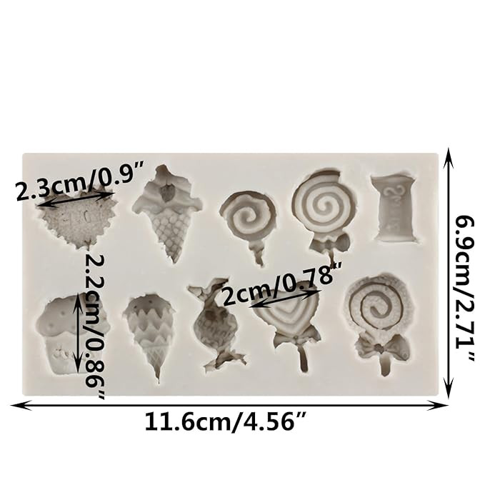 RKPM HOMES Chocolate Mold I Small Multi Shape 3D Silicone Candy Mould I for DIY Homemade Ice Cream Lollipop Donut Art Crafts Resin Soap Clay Plaster Keychain Charm Pendant Earring Necklace Making (A)