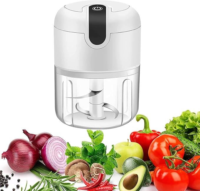 Konquer TimeS KTS Electric Mini Garlic Chopper,Food Processor,Portable Cordless Garlic Mincer Masher, With USB Charging For Vegetable,Chili,Fruits,Ginger,Baby Food Masher, Seasoning 250Ml