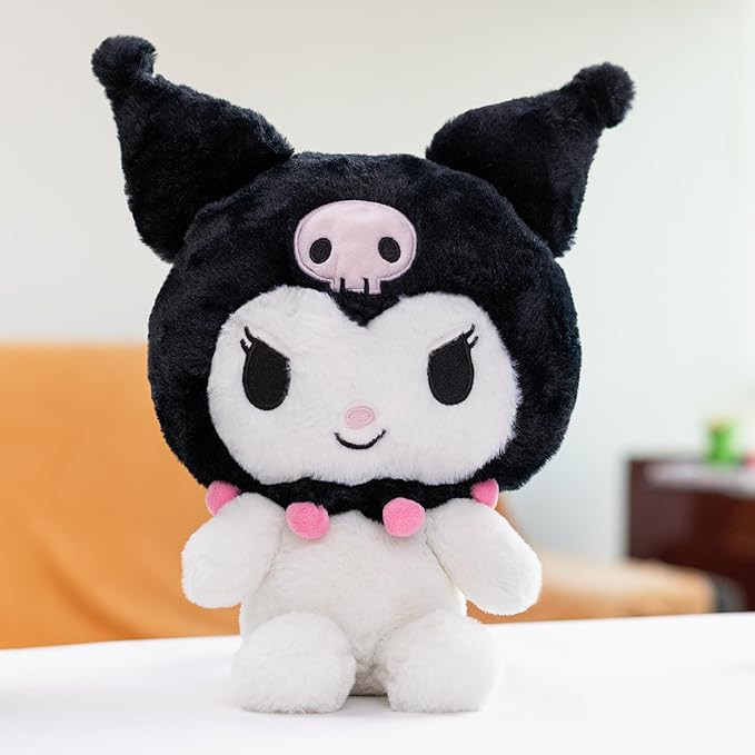 Mirada Sanrio Kuromi Soft Plush Toy – 20cm | Official Licensed Black Stuffed Doll for Kids & Girls | Cute Collectible Anime Character Plushie | Ideal Gift for Birthday, Christmas & Diwali