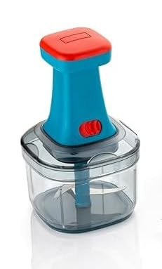 ALLWIN Manual Hand Press Push Chopper Effortless Chopping Vegetables & Fruits Hand Manual Push Press Vegetable Chopper for Kitchen (600 ML)