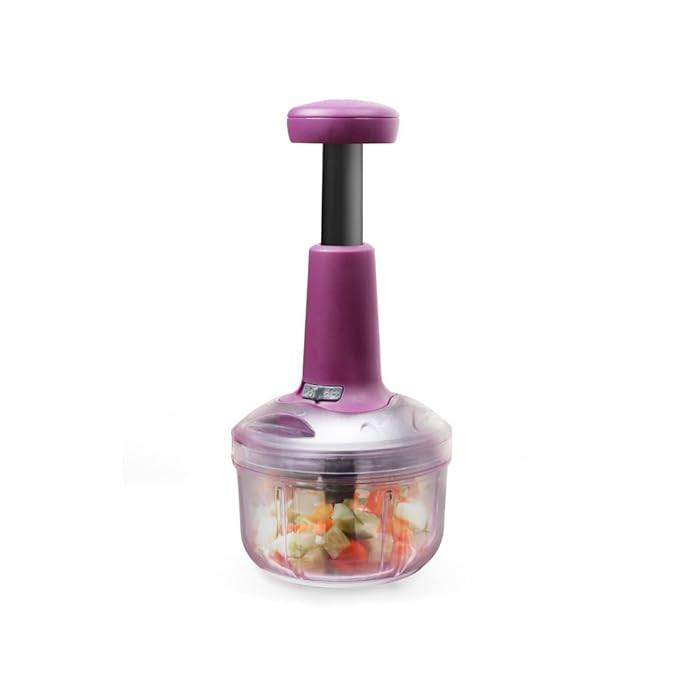 Impex Push Chopper for Kitchen Vegetables & Fruits | Multipurpose Hand Press Chopper with Lock & Unlock System| Quick Manual Hand Held Chopper Onion Cutter/Mixer