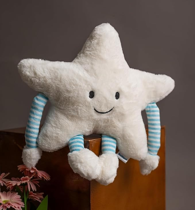 50cm Fur White Star Shaped Pillow Stuffed | Car Cushion | Stars Nursery Decor Home Decor for Bedroom Star Soft Pillow with Arm & Leg, Stuffed Soft Toy Doll for Home, Car Dcor, Birthday Gift
