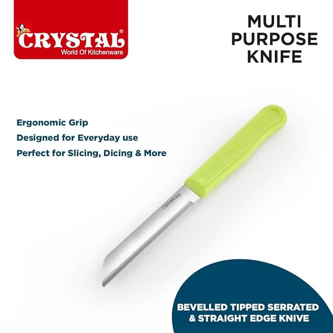 Crystal - CL010 Sleek Serrated Edge knife | Stainless Steel Knife |Surgical blades | Multicolour