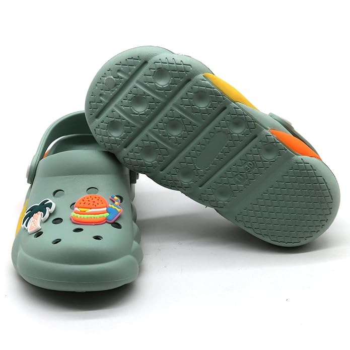 SVAAR Slingback Clog Shoes for Boys & Girls || Indoor & Outdoor Sandals Clogs for Kids with 4 Cartoon Charm