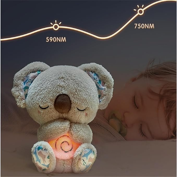 Relief Koala Breathing Stuffed Toy, Anxiety Relief Plush Breathing Animal, Sleeping Koala Plush Breathing with Musical Lights & Rhythmic Breathing Motion