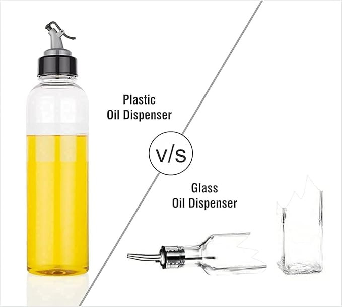 Clazkit Plastic Oil Dispenser 1 Litre Cooking Oil Dispenser Bottle Oil Container,Transparent