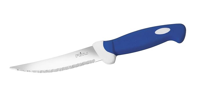 Ritu Stainless Steel Steak Kitchen Knife 8 inch | Sharp Blade for Effortless Cutting | Soft Grip New Handle | Rust -Resistant & Durable | Perfect for Home Cooking, Chopping & Slicing | Blue | 205MM