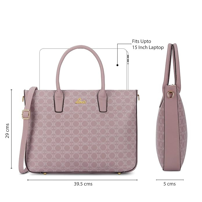 Lavie Women's Monoprint Raily Plus Laptop Tote Handbag | Fits Upto 15 Inch Laptop | Laptop Bag for Work | Ladies purse | Stylish Shoulder Bag | Gift For Women