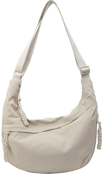 Lyrovo Travel Crossbody Crescent Bags for Women Over Shoulder Purse with Zipper Half Moon Sling Bag & Waist Bag Unisex Chest Bag