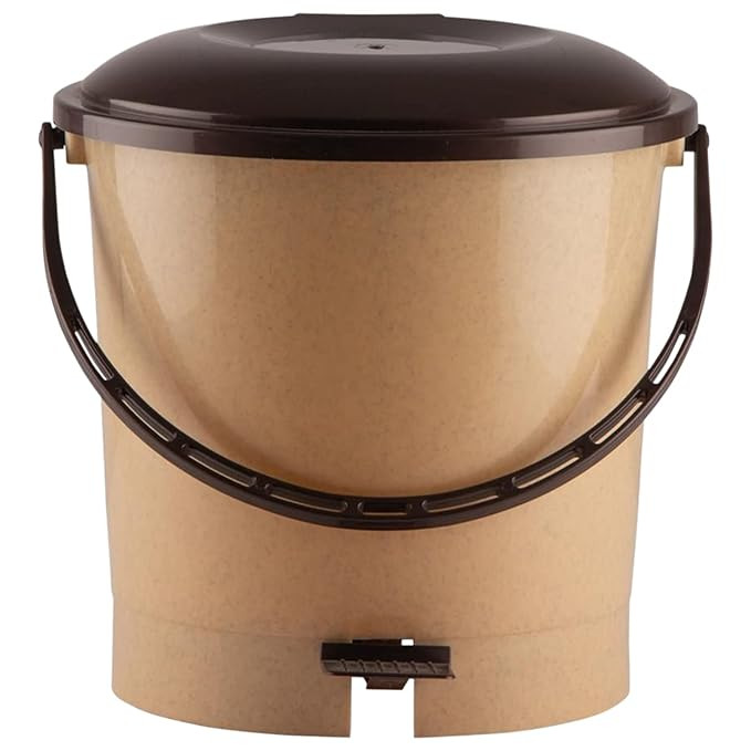 Kuber Industries Plastic Pedal Dustbin With Handle For Home, Kitchen, Office, Bathroom, 7 Litre (Peach)-47KM0750