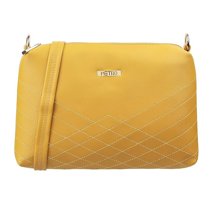 Metro Womens Synthetic Yellow Zip Top Sling (One Size)