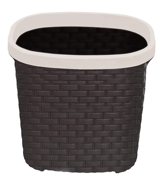 Kuber Industries Multiuses Plastic Open Dustbin For Home, Kitchen, Office, Bathroom, 7 Litre (Brown)-47KM0716