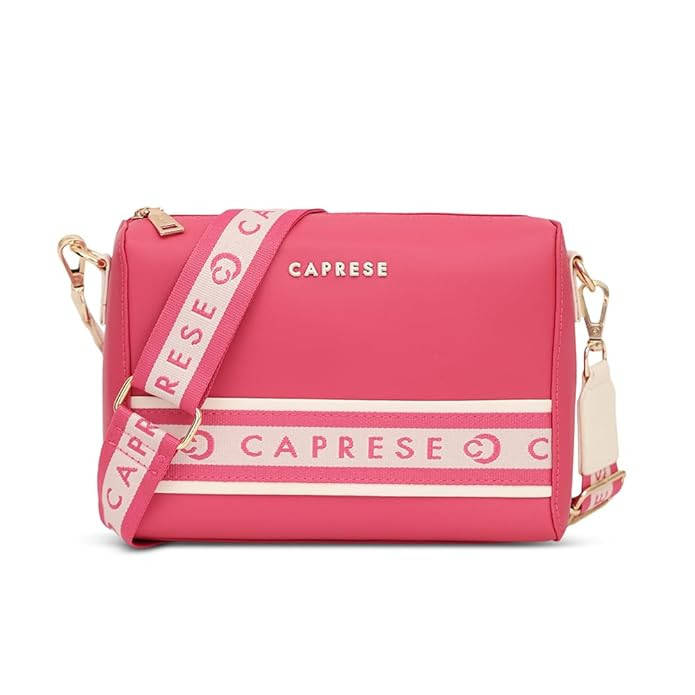 Caprese Women Trinity Medium Sling Bag with Adjustable & Detachable Straps | Powder Coated Logo | Stylish Handbag with Back Zipper Pocket