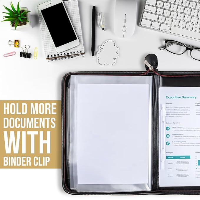 SPS PU Leather 24-Pocket A4 File Organizer – Professional Document Holder for Certificates, Legal Documents, Home, Office, School Use (Black)