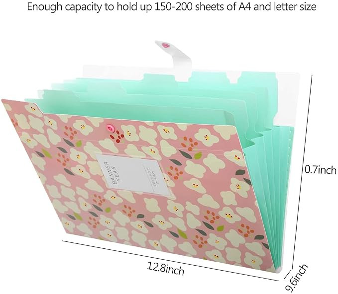 Wynhard Cute Expanding File Folder File Folders for Documents A4 File Folder Organiser Aesthetic Documents File Folder Document Organizer File Accordion File Folders Certificate File Holder Office