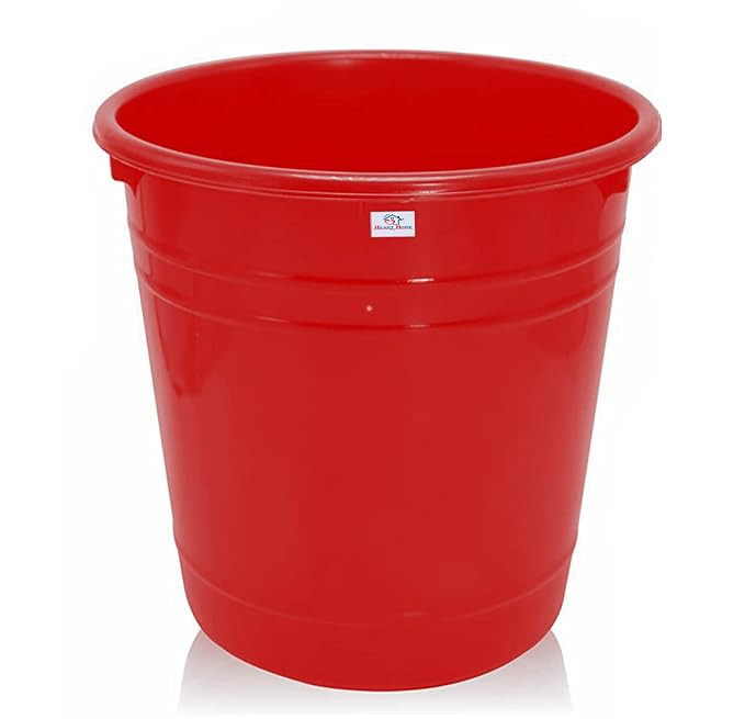 Heart Home Plastic Dustbin|Portable Garbage Basket & Round Trash Can Open-Top For Home,Kitchen,Office,College,5 Ltr.(Red)
