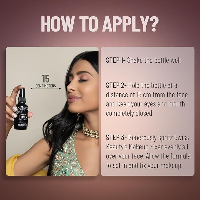 Swiss Beauty Long lasting Misty Finish Professional Makeup Fixer Spray for Face makeup | With Aloe Vera and Vitamin- E | Light weight, quick dry makeup Setting spray |70 ML|