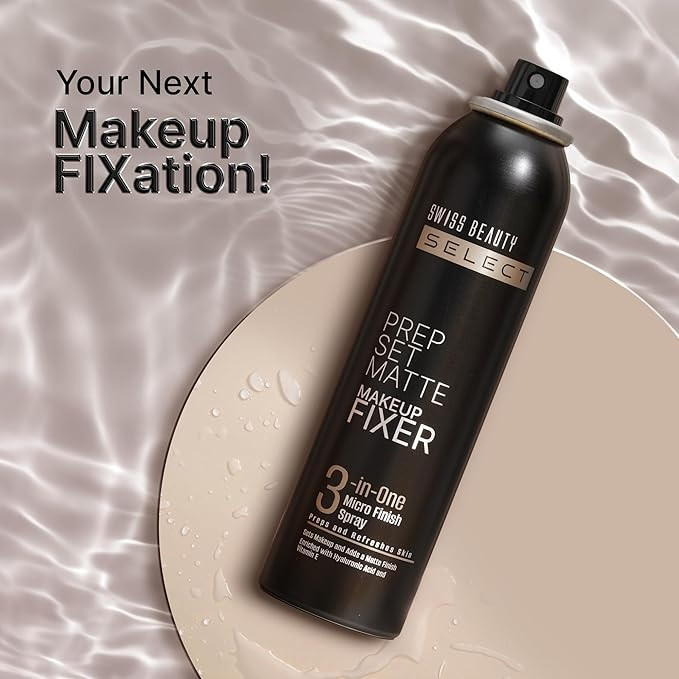 Swiss Beauty Prep Set Matte Makeup Fixer | Natural Matte Finish | With Vitamin E and Hyaluronic Acid | Long Lasting | 3-in-1 micro-fine spray | 120ml