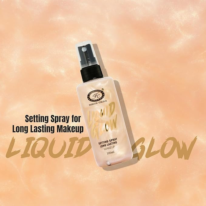 Fashion Colour Liquid Glow Setting Spray For Makeup Long Lasting (100ml) | Golden