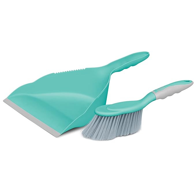 Dustpan Set with Brush (Aqua Green), Pack of 2