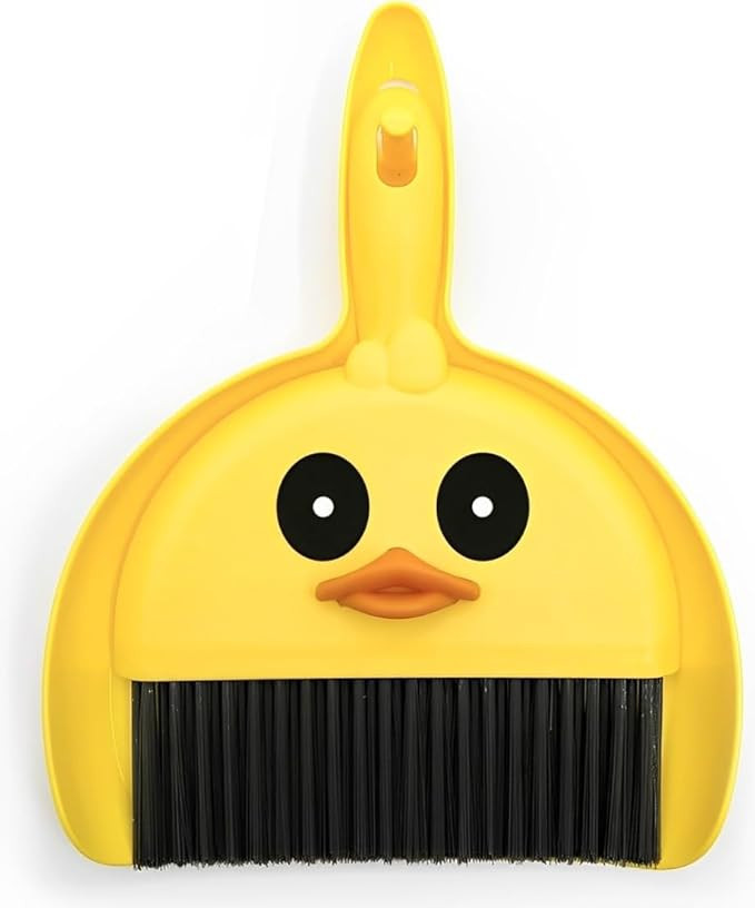 1Pc Plastic Cute Yellow Small Broom and Dustpan Mini Broom and Dustdusts Cleaner Desk Waste Cleaning Tools Sweeping Brush Hand Broom and Brush Whisk Broom Preschool Toys & Pretend Play