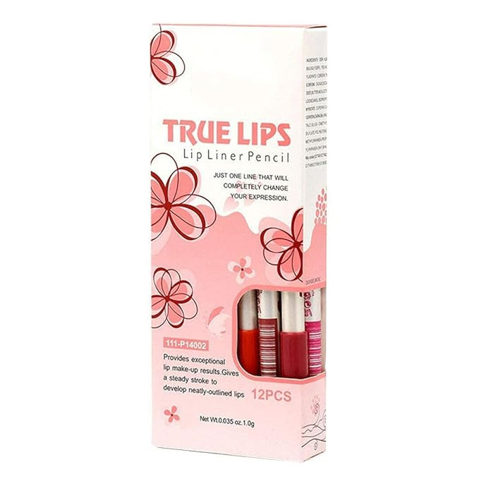 Lecherous Me Now True Lips Lip Liner Pencil, Natural Finish (Set of 12) - Multicolor